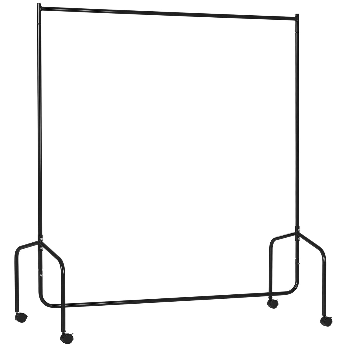 Portant à Vêtements avec Roulettes Tringle a Vêtement solide Charge 140 Kg 150 x 60 x 170 cm Porte-Manteau en acier noir-0