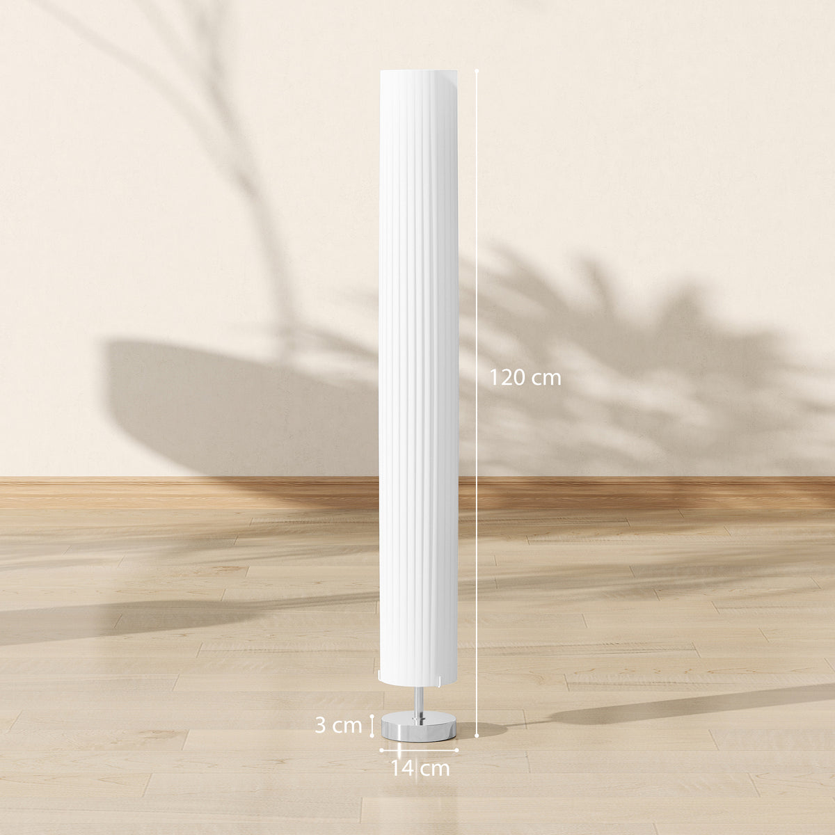 Lampe lampadaire colonne sur pied moderne lumière tamisée 40 W 14L x 14l x 120H cm inox blanc-2