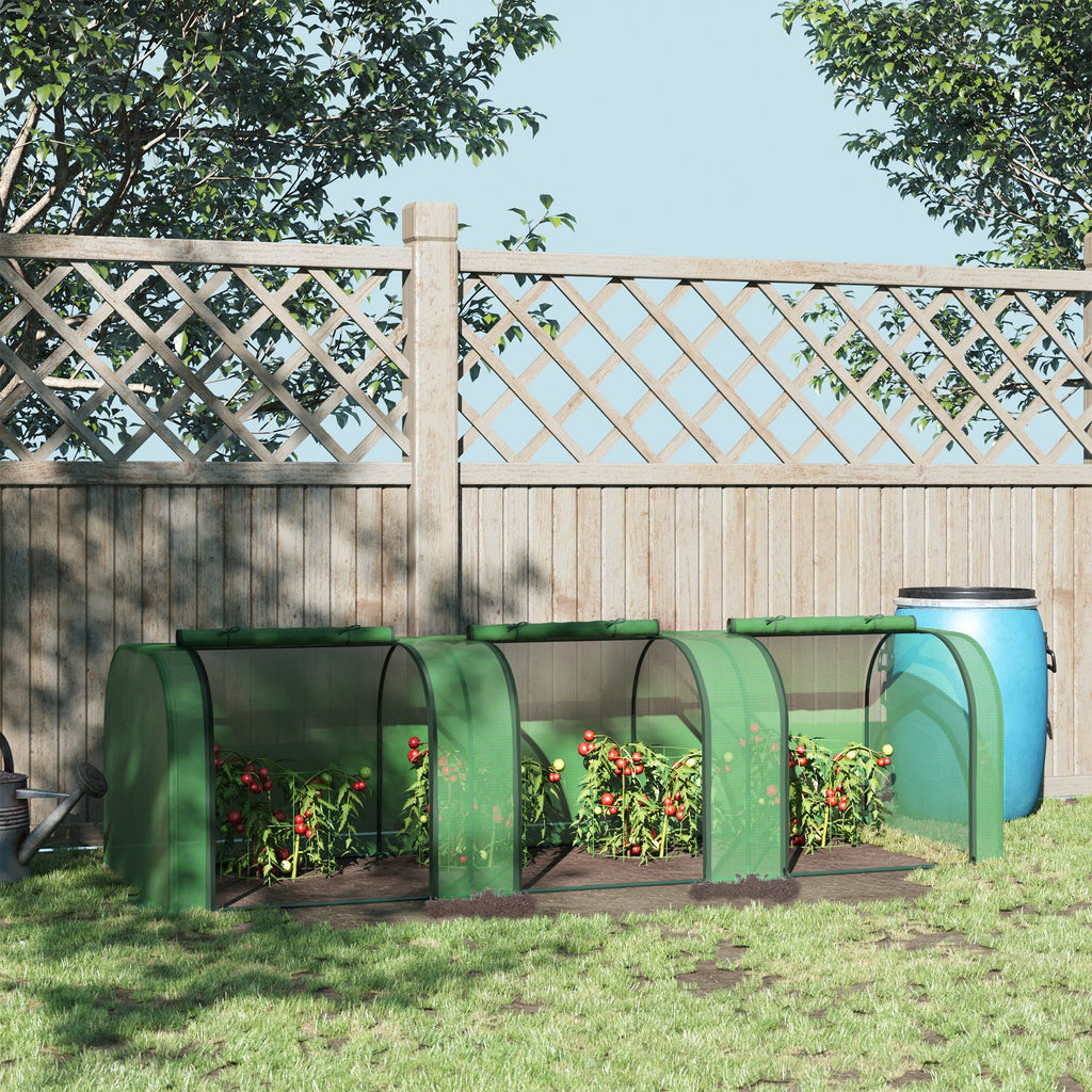 Mini Serre de Jardin Serre à tomates 3L x 1l x 0,8H m Acier PE Haute densité 140 g/m² Anti-UV 3 fenêtres Vert-1