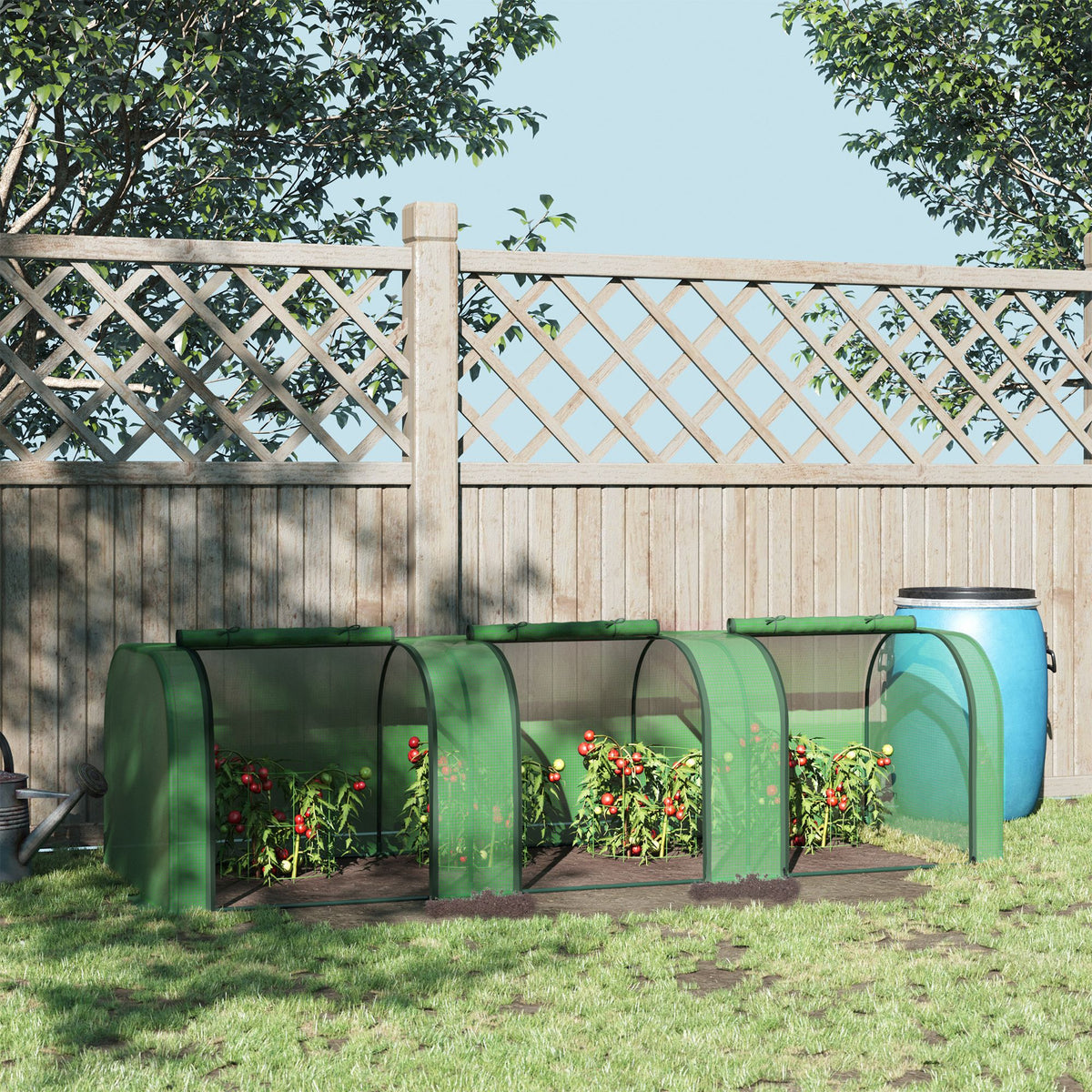 Mini Serre de Jardin Serre à tomates 3L x 1l x 0,8H m Acier PE Haute densité 140 g/m² Anti-UV 3 fenêtres Vert-1