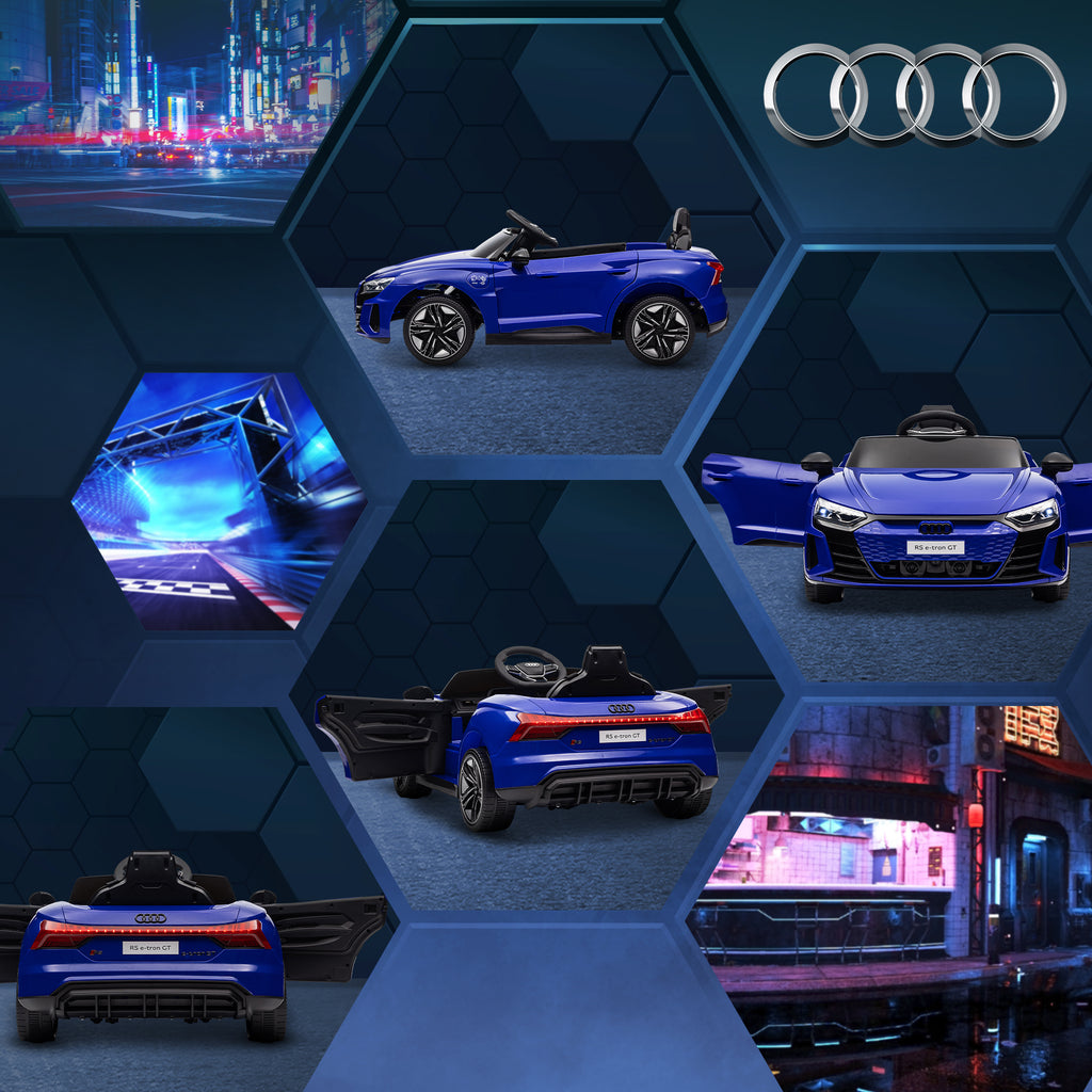 Voiture véhicule électrique enfant 12 V - télécommande parentale - effets sonores, lumineux - Audi RS E-tron GT bleu-8