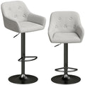 Tabourets de Bar Lot de 2, Chaises de Bar en Chenille, Hauteur Réglable, Pivotant 360°, Dossier et Repose-Pieds, Gris-0