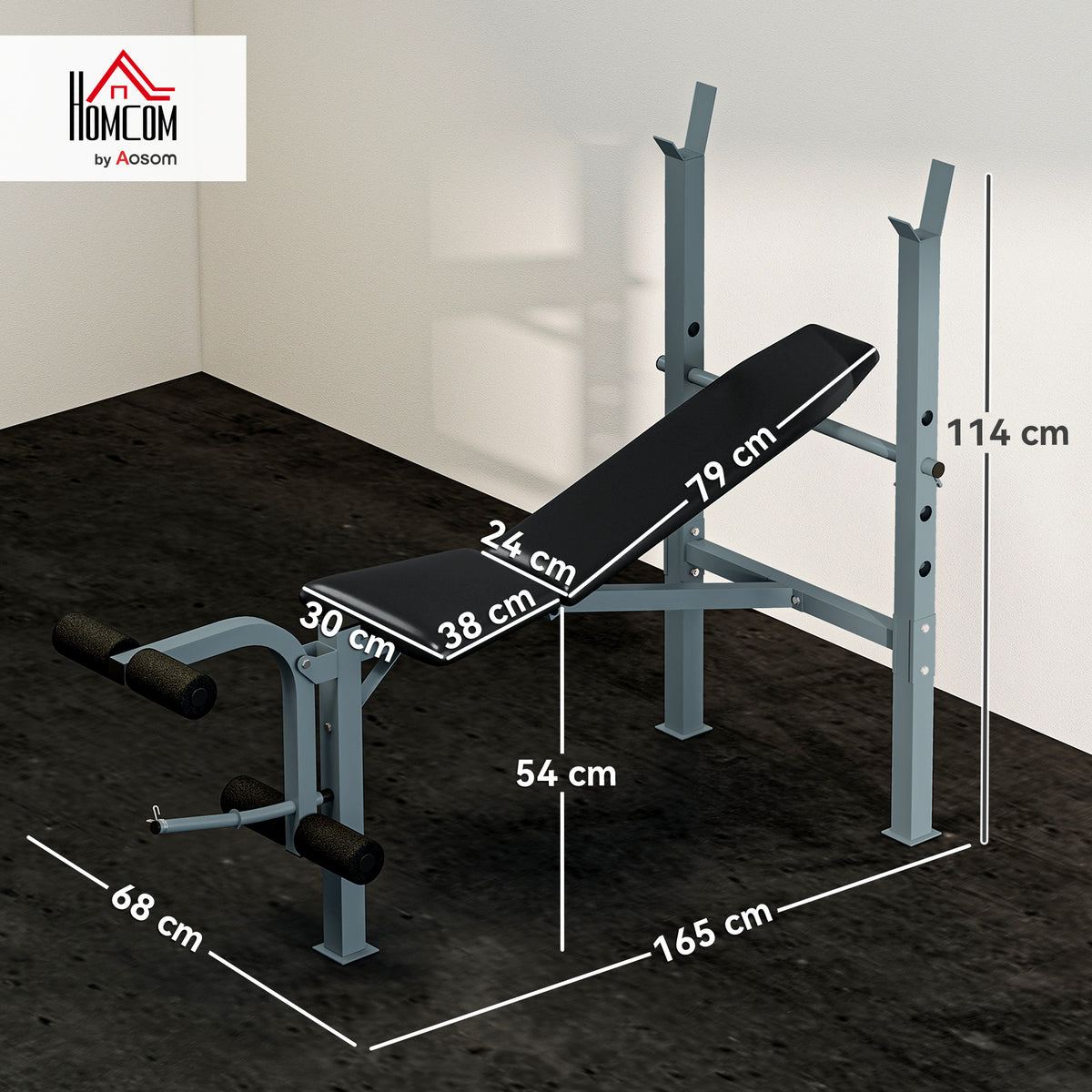 Banc de musculation Fitness banc d'haltérophilie entrainement complet dossier réglable curler-2