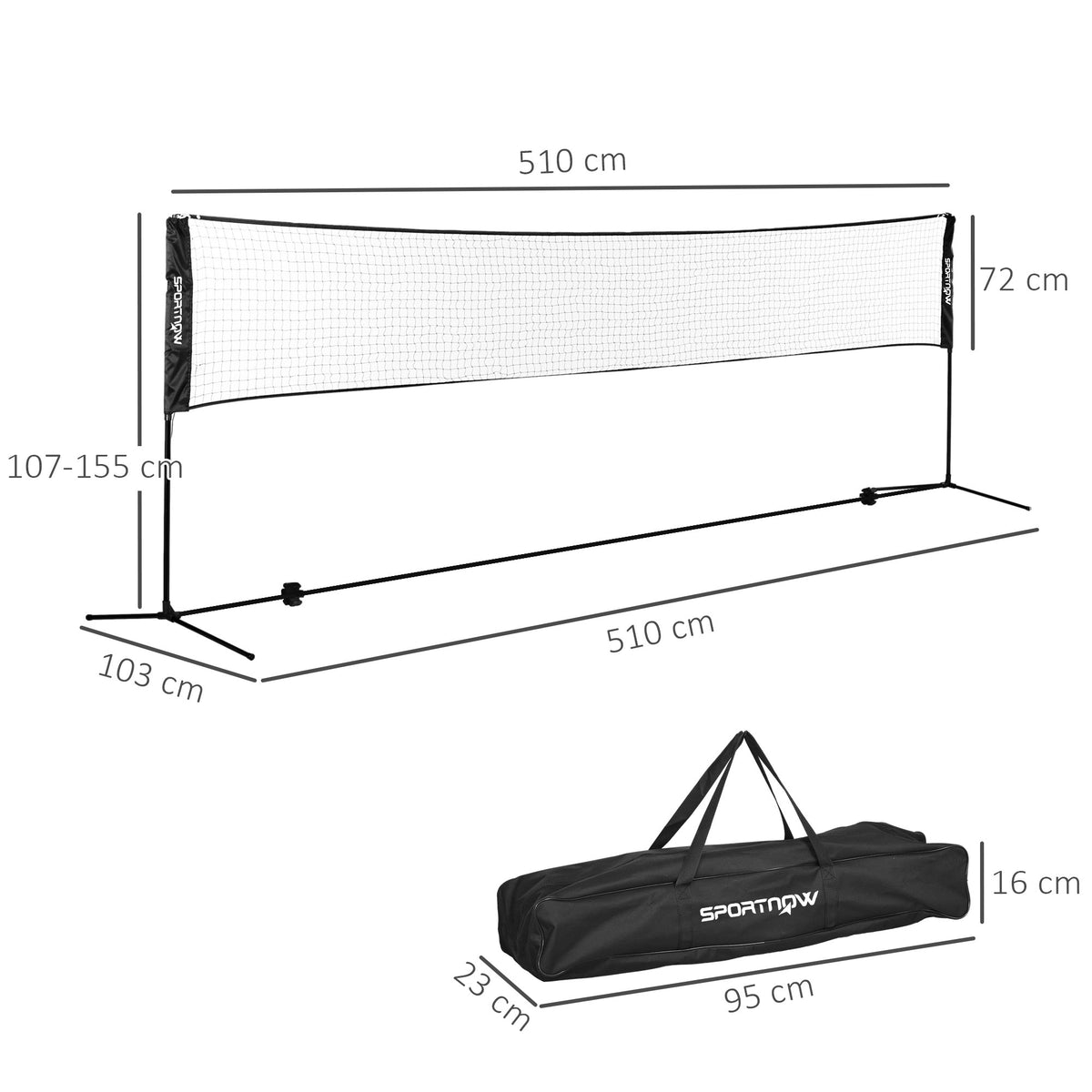 Ensemble set complet de badminton, pickleball et volleyball, 3 en 1, jeux sport extérieur avec filet hauteur réglable-2
