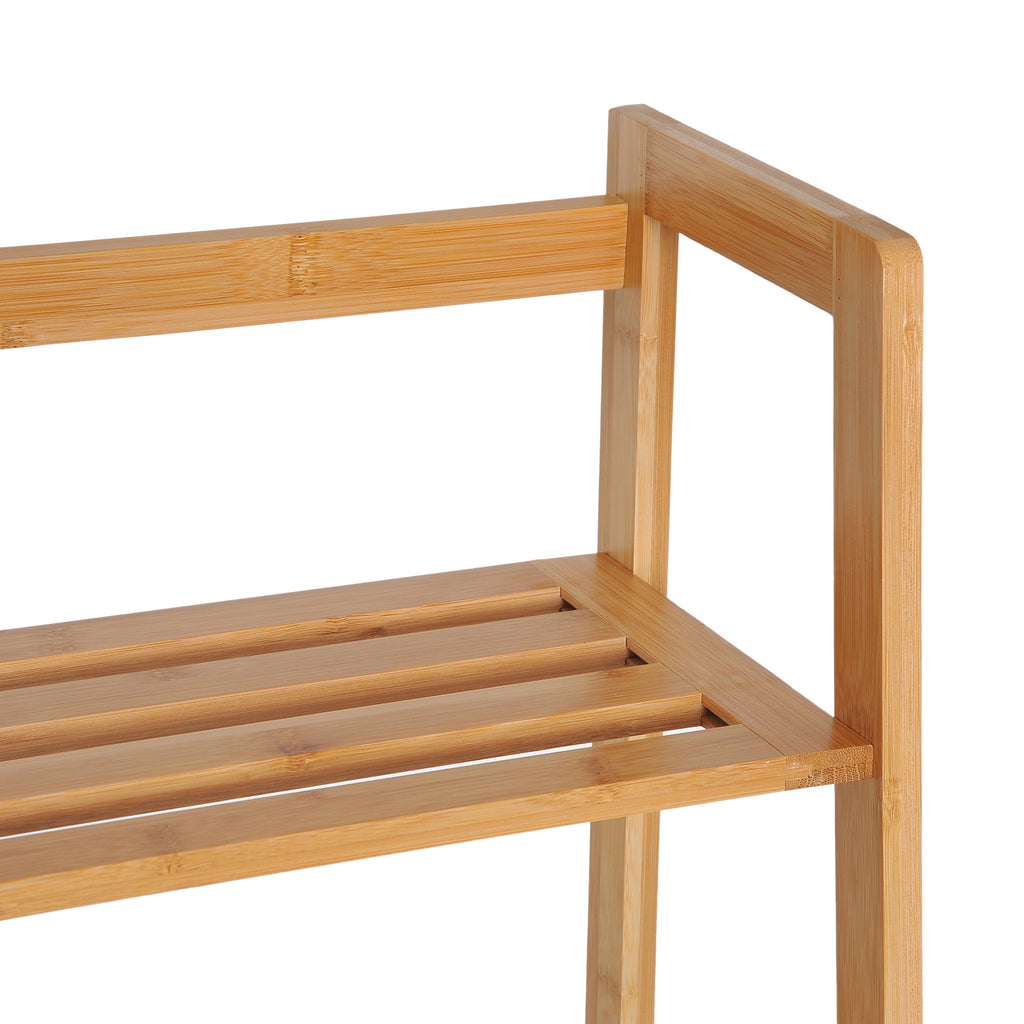 Etagère échelle en bambou 4 niveaux bibliothèque style naturel 48L x 31,5l x 120H cm-5