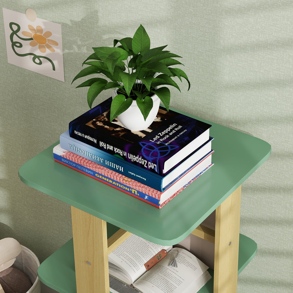 Bibliothèque enfant avec roulettes, rangement livre enfant 3 niveaux pour salle de jeux, chambre d'enfant, vert-6