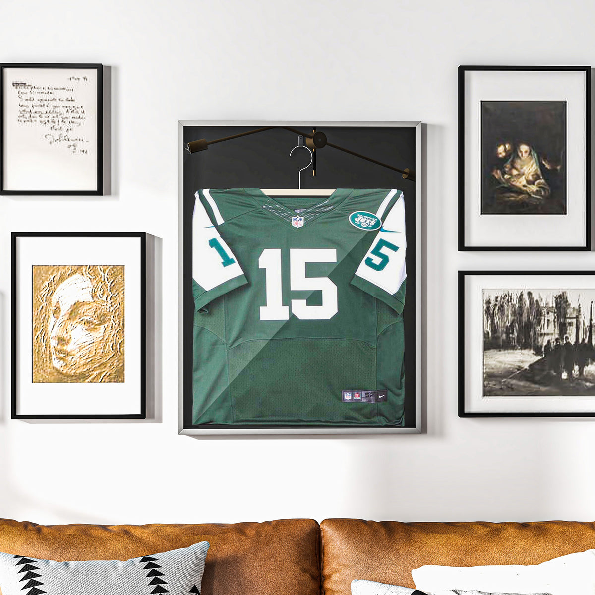 Frame box T-frame cadre aluminium pour maillot porte acrylique doublure interne feutre 70 x 90 cm-7