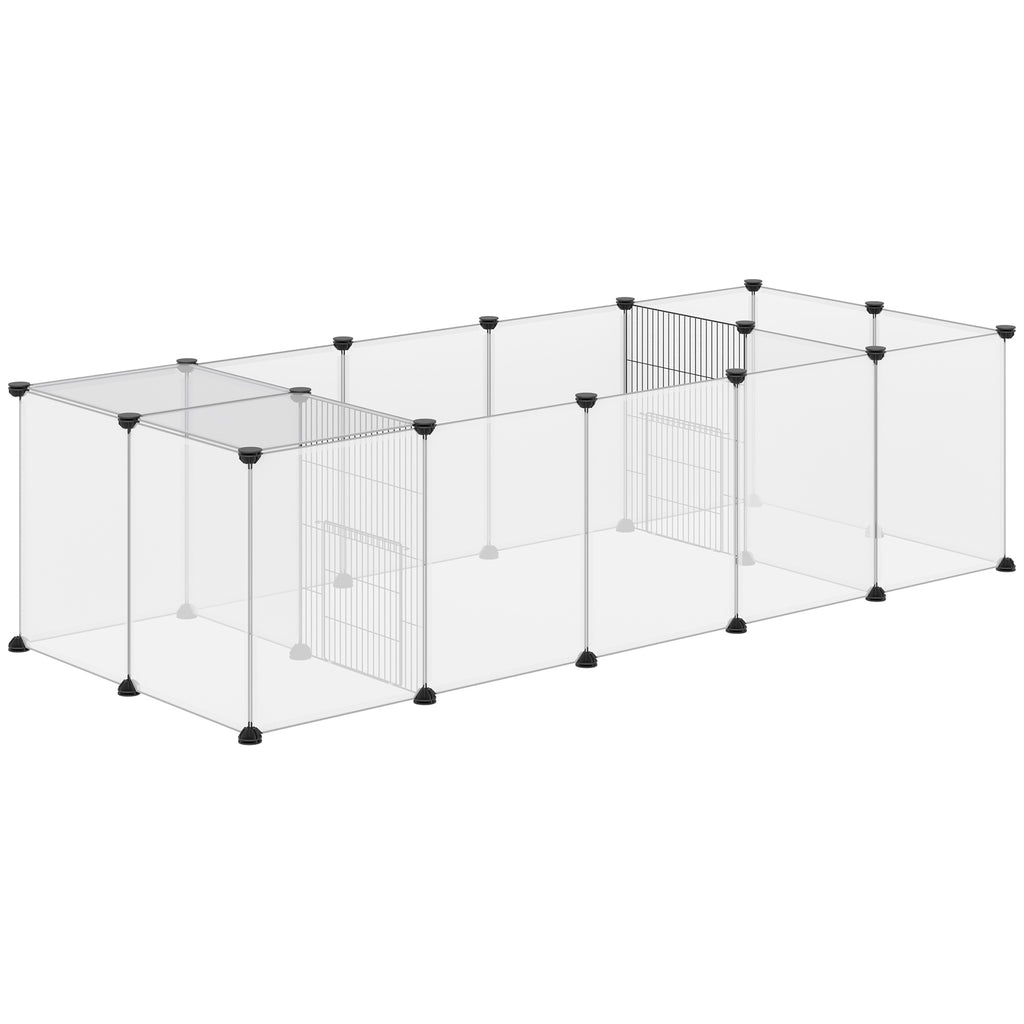 Enclos parc modulable pour petits animaux 20 panneaux pour cochons d'Inde hérisson 175 x 70 x 45 cm blanc-0