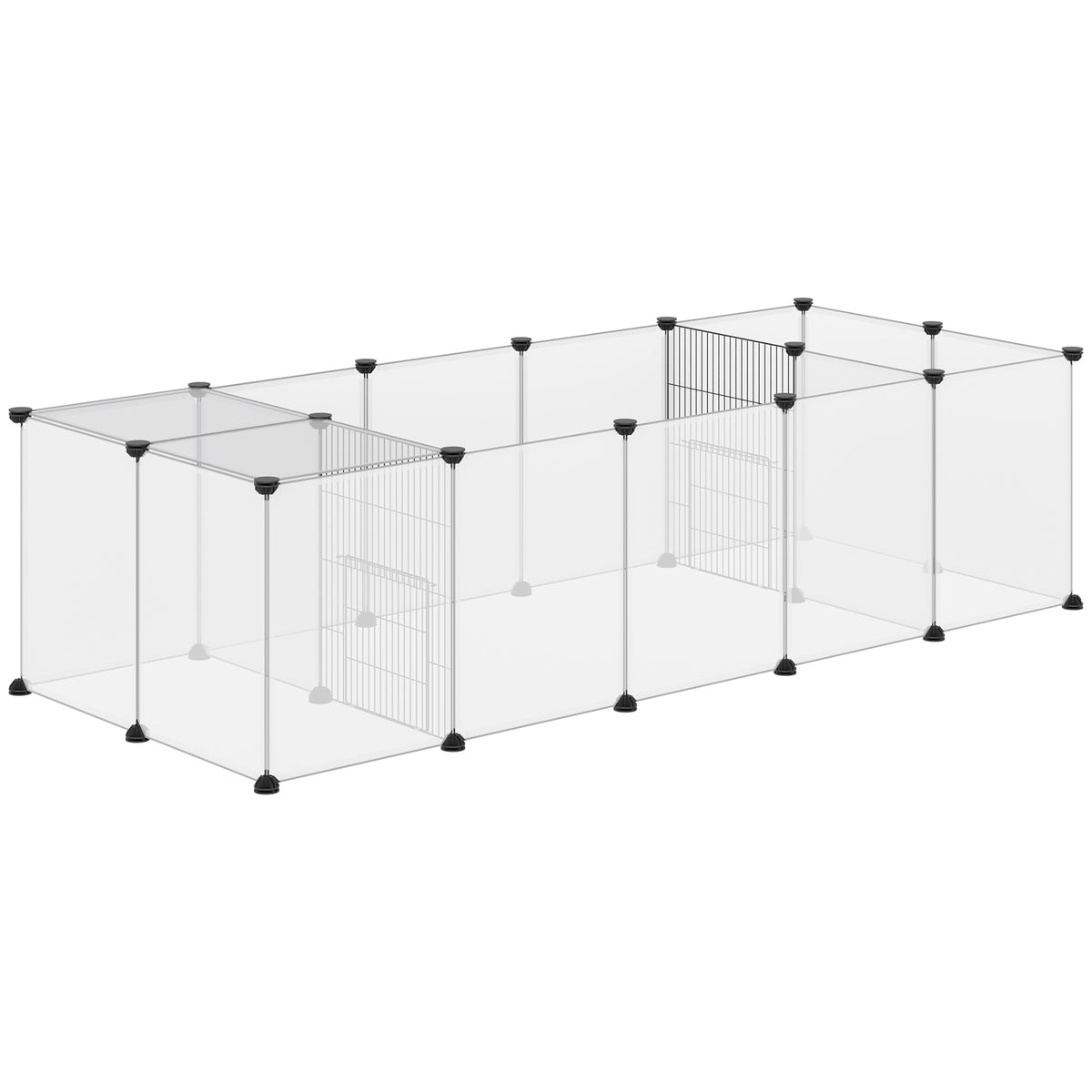 Enclos parc modulable pour petits animaux 20 panneaux pour cochons d'Inde hérisson 175 x 70 x 45 cm blanc-0