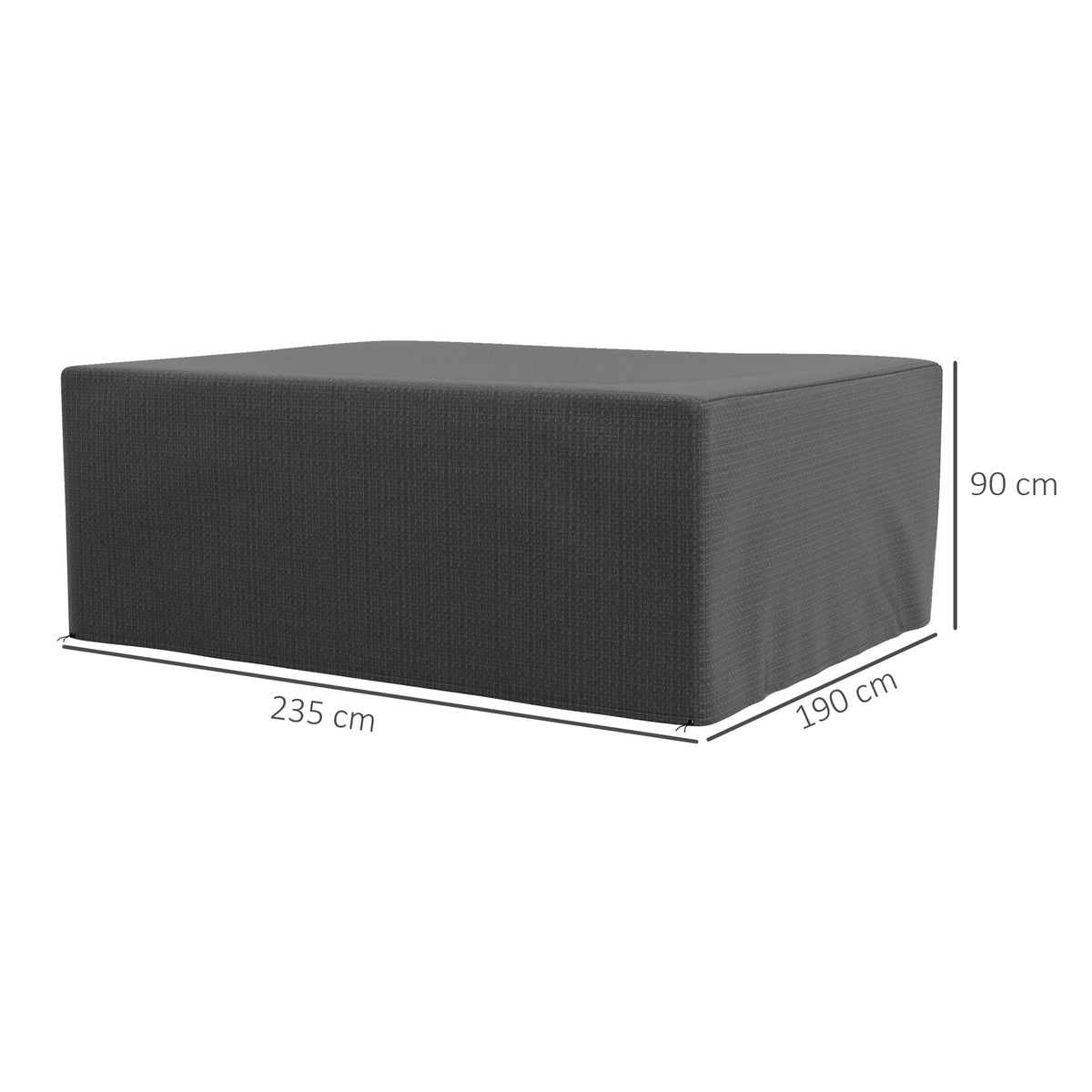 Housse salon de jardin extérieure bâche de protection extérieure anti-UV  en polyéthylène 235 x 190 x 90 cm gris-2
