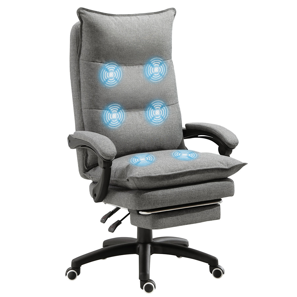 Fauteuil de bureau massant ergonomique, chaise de bureau avec dossier inclinable, hauteur réglable-0