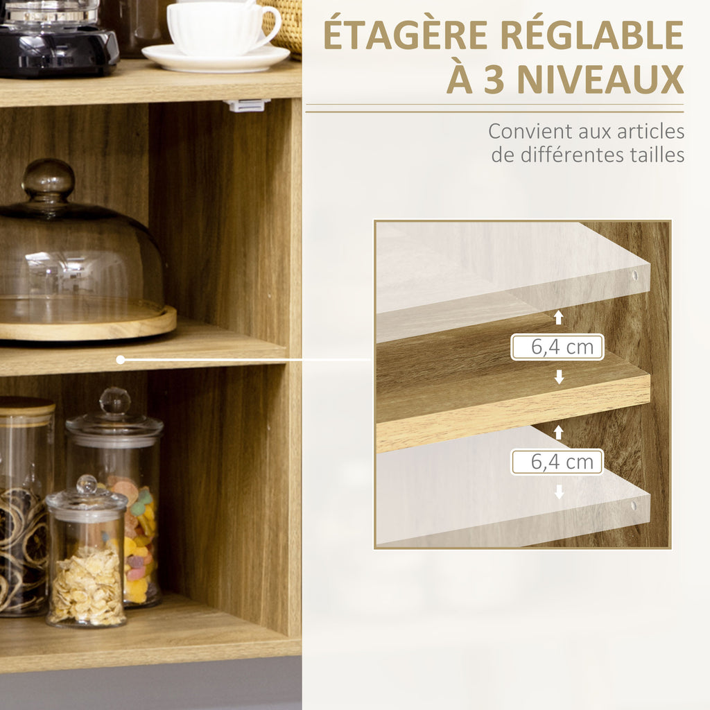 Meuble de rangement buffet 1 porte cannage effet bois - dim. 80L x 39l x 70H cm-4
