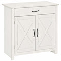 Buffet salon, meuble de rangement avec tiroir, 2 portes de grange et étagère réglable, 80 x 39,7 x 80 cm, blanc-0