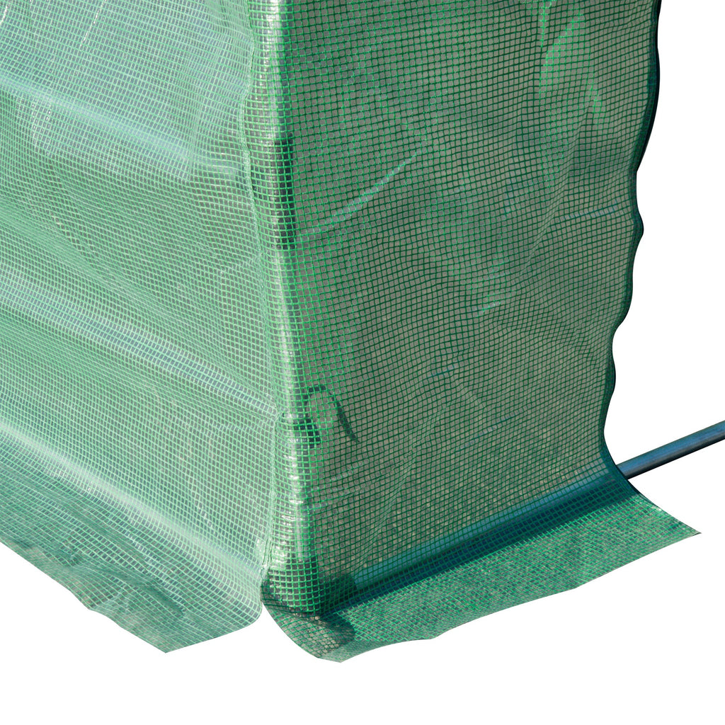 Bâche de Rechange Serre Tunnel 18 m², bâche 6 x 3 x 2 m PE Anti-UV imperméable 12 fenêtres + Porte Enroulable zippée vert-8