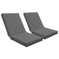 Lot de 2 coussins d'extérieur pour fauteuil chaise à dossier avec attaches rembourrage 8 cm, 112L x 51l cm, gris foncé-0