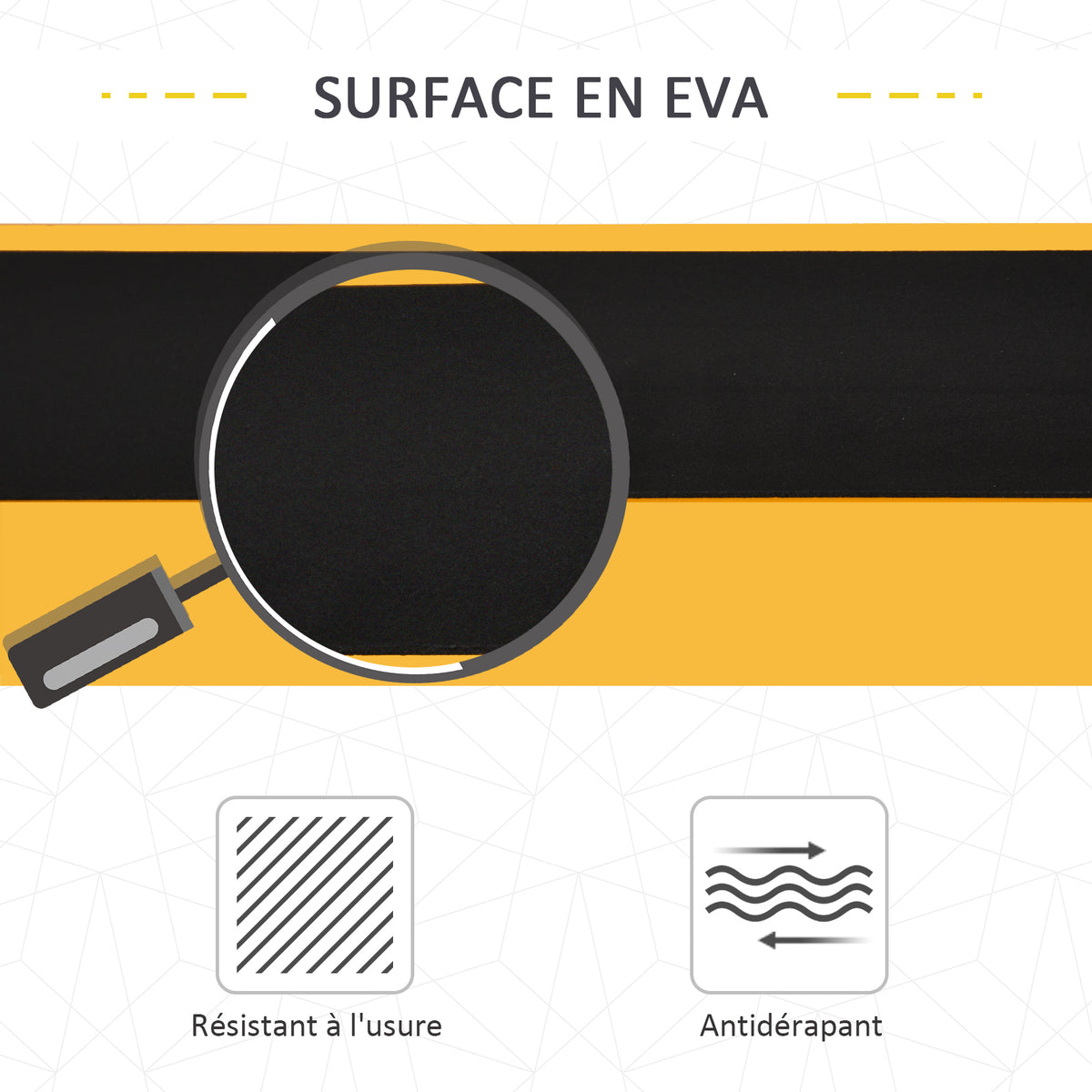 Lot de 2 tréteaux pliables compactes poignée transport dim. 100L x 50l x 76H cm surface antidérapante métal noir jaune-5