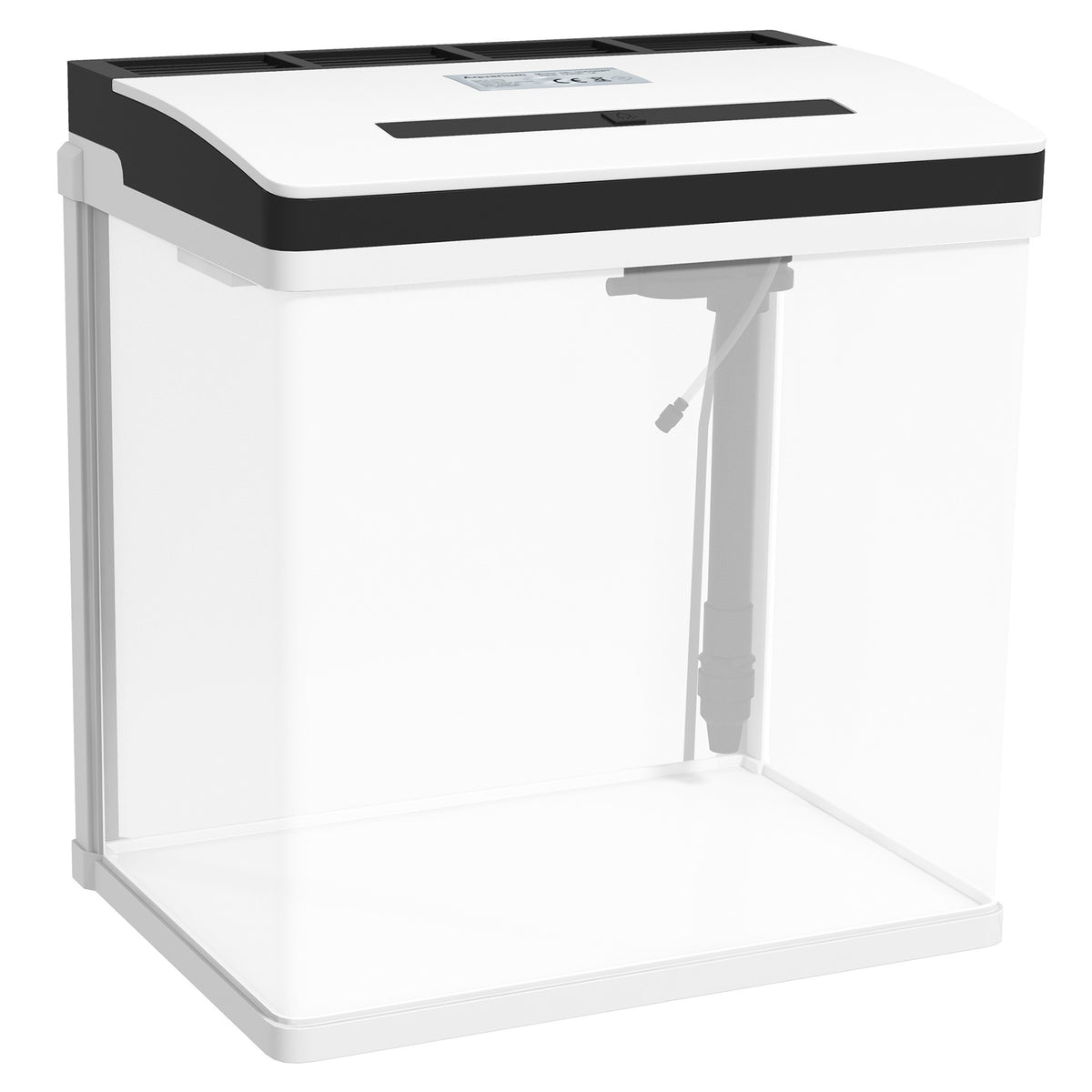 Aquarium en verre avec filtre couvercle et lumière LED pour poissons capacité 28L 38 x 26 x 39,5 cm blanc-0
