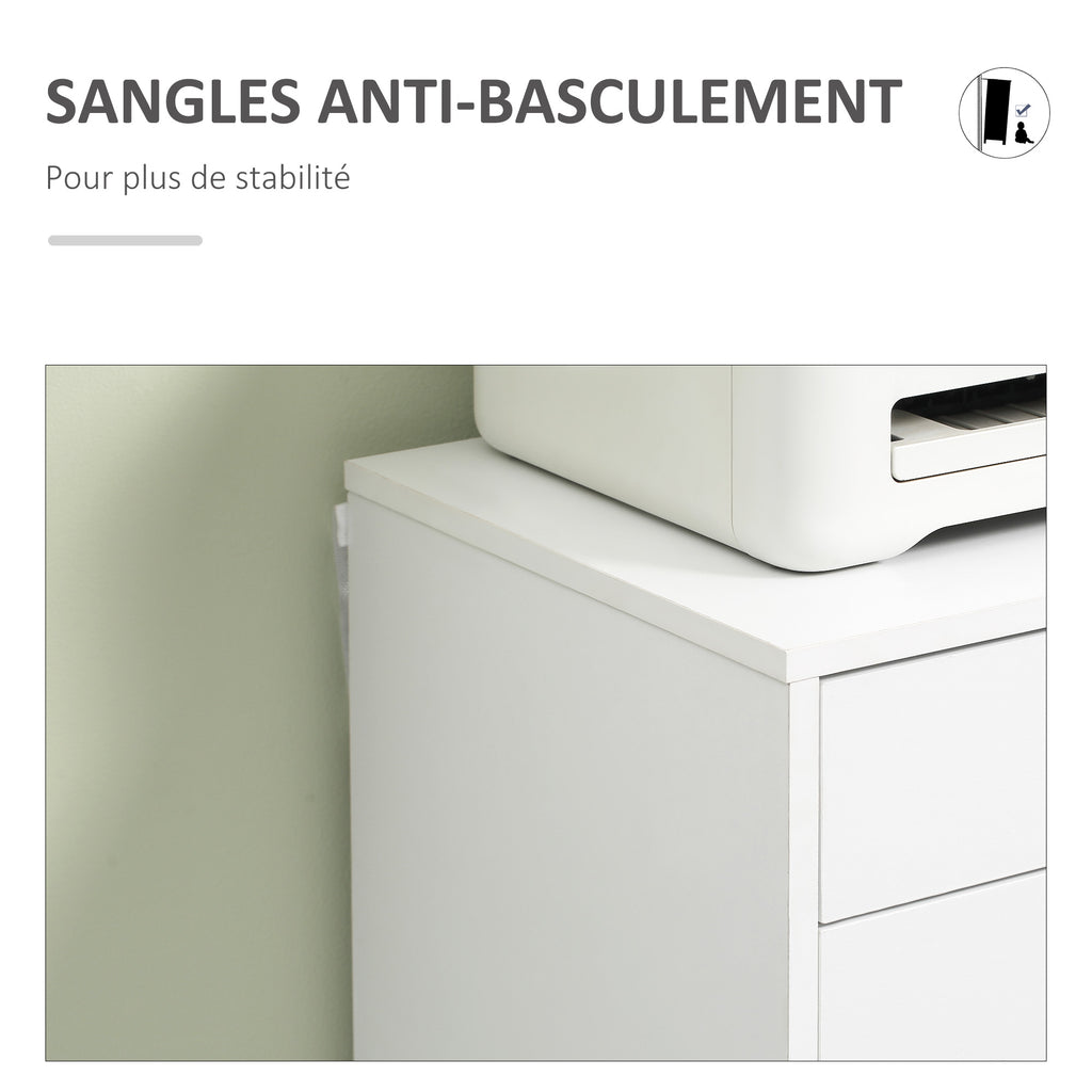 Caisson de bureau à roulette meuble rangement bureau avec 7 tiroirs organisateur pour documents, format A4 ou lettres-6