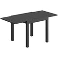 Table de jardin extensible table extérieur pour 4-6 personnes avec rallonge auto-stockée aluminium 80-160 x 80 cm noir-0