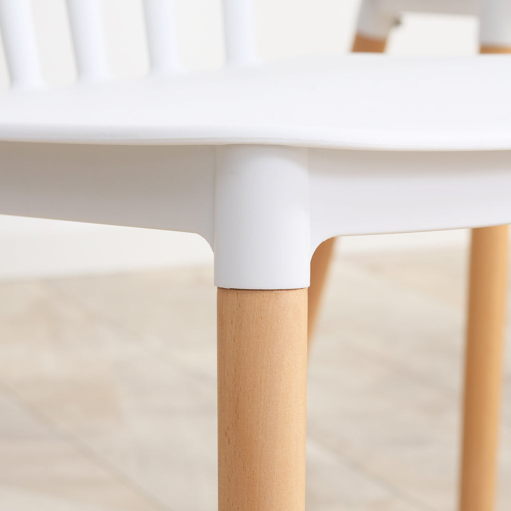 Lot de 4 chaises style scandinave dossier haut assise en polypropylène pieds en hêtre 48 x 52,5 x 83 cm blanc-7