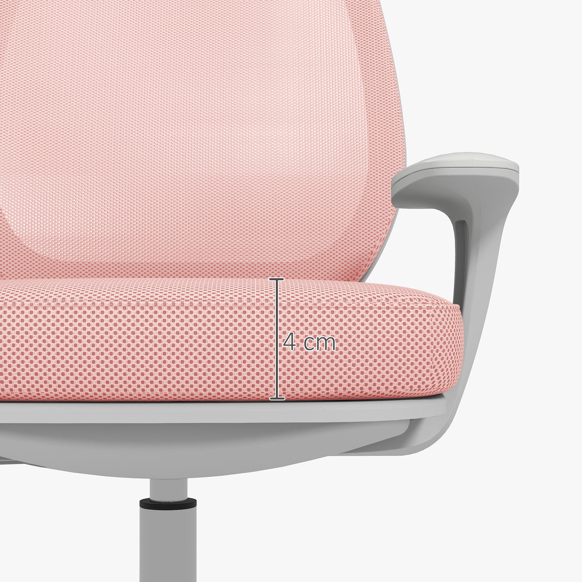 Fauteuil de bureau, chaise de bureau ergonomique en maille, hauteur réglable, 55x48x82,5-94,5cm, rose-7
