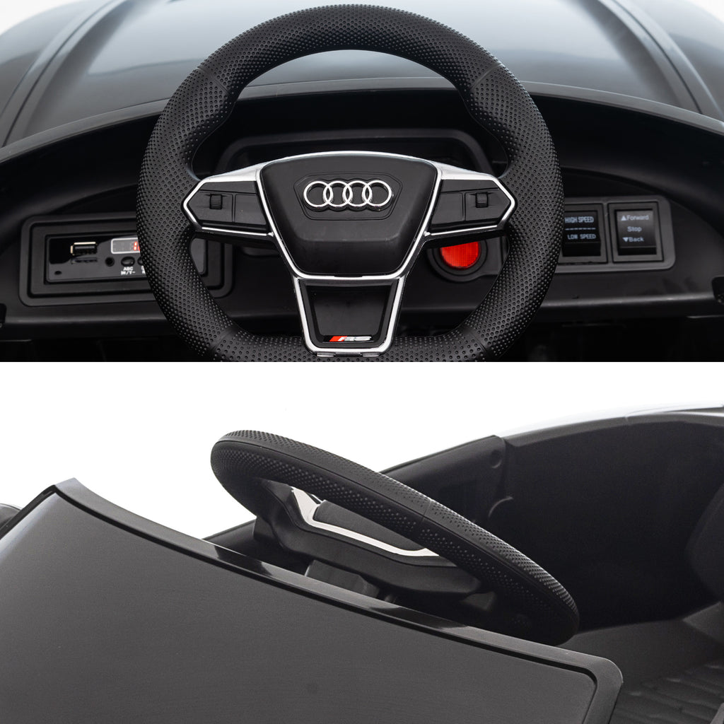 Voiture électrique enfant 12 V - véhicule électrique avec télécommande parentale fournie - V. Max. 5 Km/h - effets sonores, lumineux - Audi RS E-tron GT noir-9