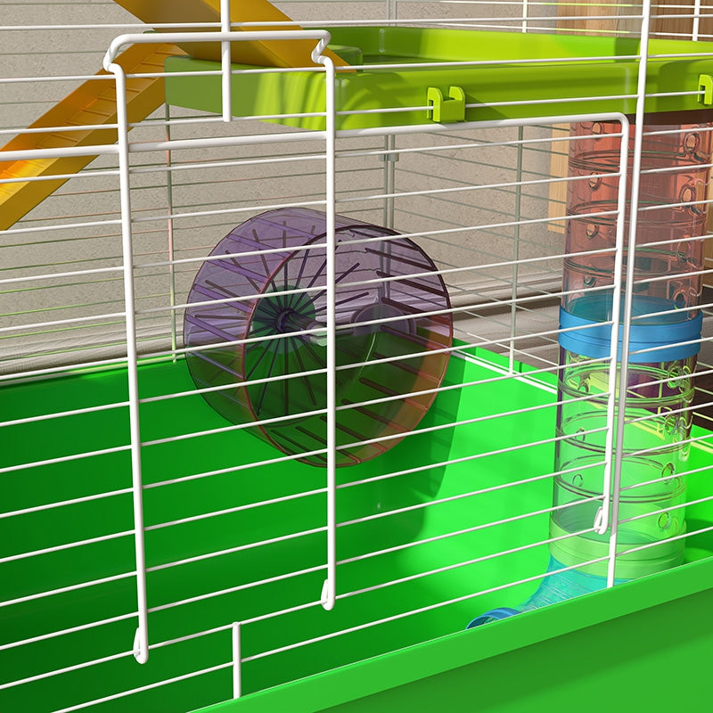 Grande cage pour hamsters cage pour rongeur 5 niveaux avec tunnels abreuvoir roue maisonnette échelles-7