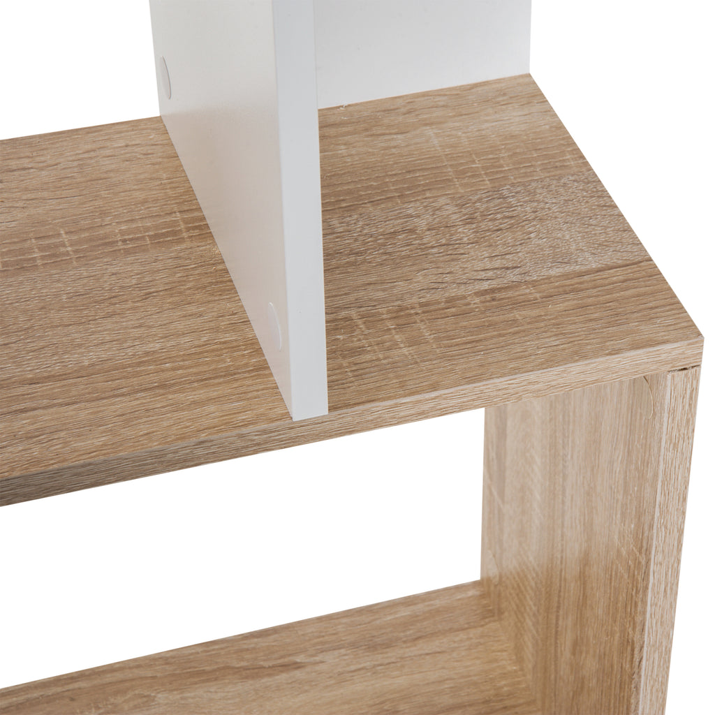 Bibliothèque à 5 niveaux, meuble de rangement en forme de S avec étagères, étagère de rangement blanc-9