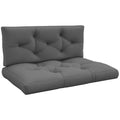 Ensemble de 2 coussins pour canapé palette 2 places dim. 120L x 80l x 12H cm Polyester gris-0