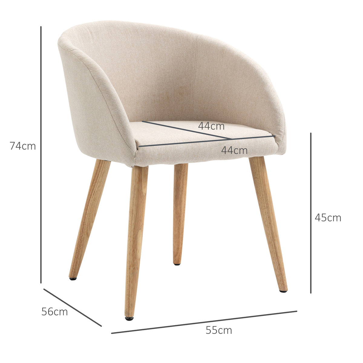 Lot de 2 chaises de salle à manger chaise de cuisine Design scandinave - Pieds inclinés effilés Bois Caoutchouc-2