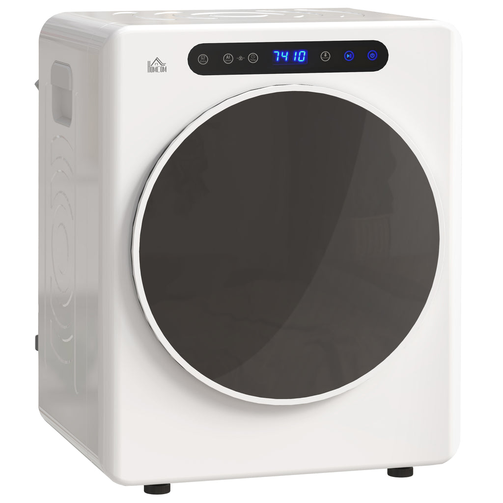 Sèche linge à évacuation, sèche-linge électrique 1000 W 3 Kg, modes Extra Dry et ECO, minuterie, acier inoxydable, blanc-0