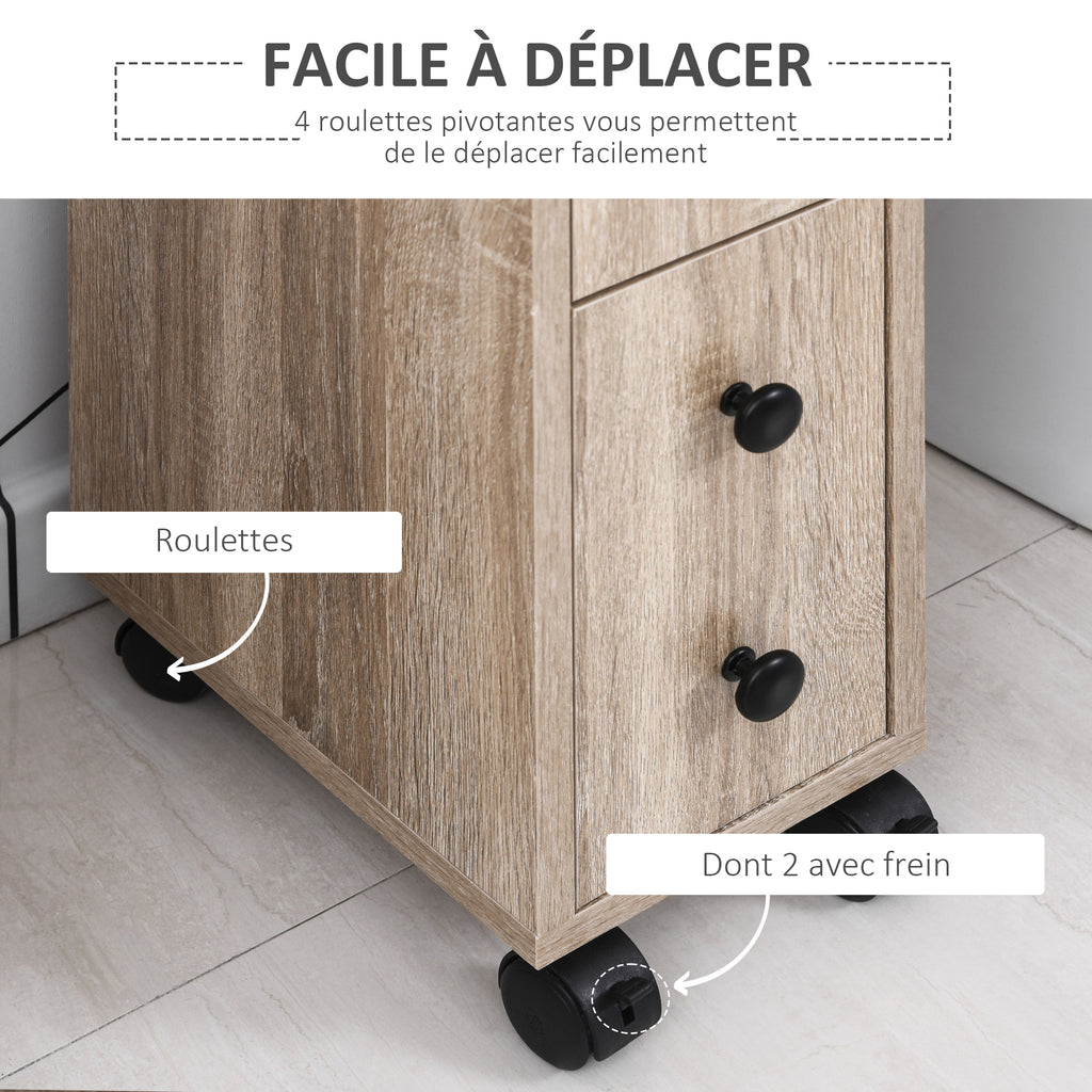 Porte-Papier Toilette 3 Niveaux avec Sortie Intégrée, Panneaux de Particules Aspect chêne Clair-4
