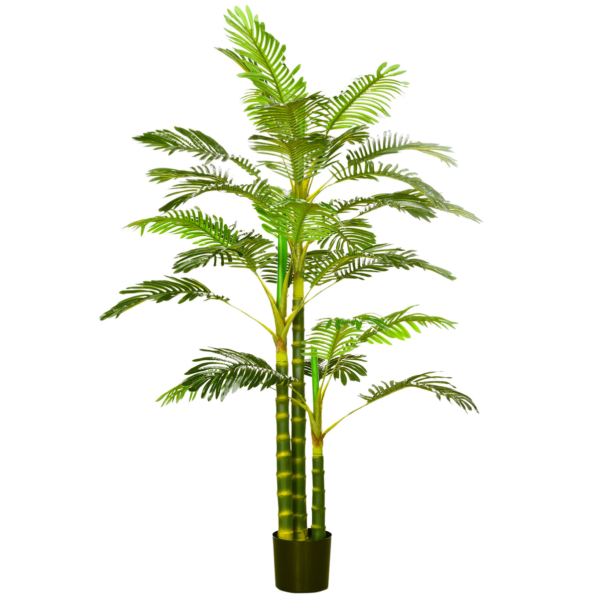 Palmier areca artificiel arbre artificiel hauteur 190 cm avec 30 grandes feuilles en plastique pot inclus-0
