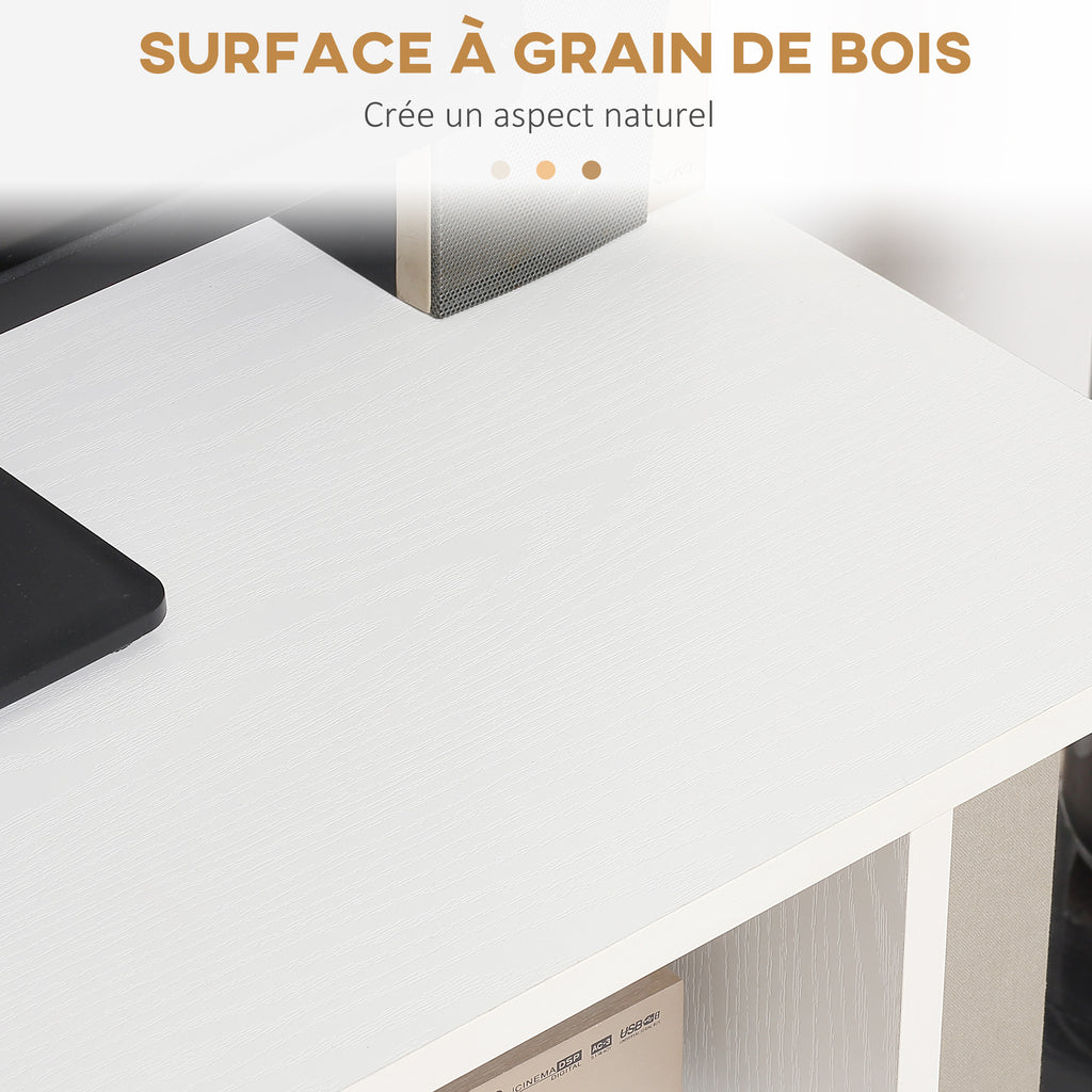 Meuble TV avec Roulettes 80 cm, Meuble Télé pour Téléviseur jusqu'à 42 Pouces avec Étagères Ouvertes, Style Moderne, Banc TV pour Salon, Chambre, Blanc-4