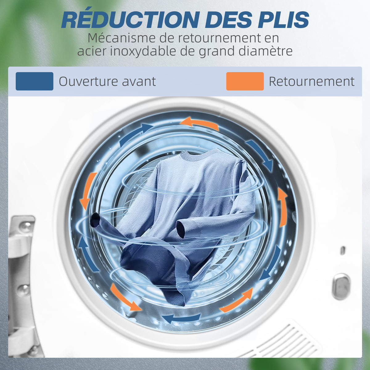 Sèche-linge à évacuation portable 4 Kg, sèche-linge 800 W compact, 5 modes de séchage, minuterie, blanc-5
