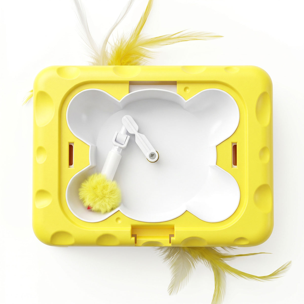 Jouet Interactif pour Chats d'Intérieur Rechargeable, 3 Modes Réglables Repos Intelligent, 18,8 x 14 x 6 cm, Jaune-9