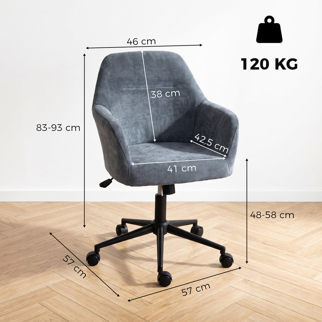 Chaise Bureau Ergonomique, Fauteuil de Bureau en Chenille avec Hauteur Réglable, Fonction Bascule, Bleu-2