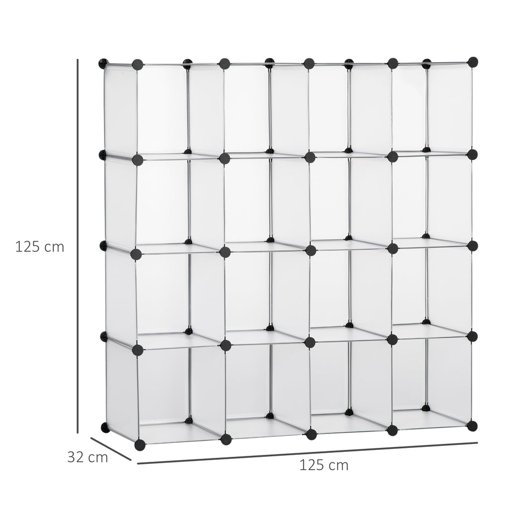 Meuble de rangement modulable, 16 cubes, meuble à chaussures, vêtements, livres, jouets, blanc-2