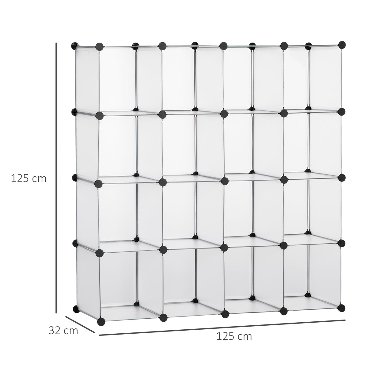 Meuble de rangement modulable, 16 cubes, meuble à chaussures, vêtements, livres, jouets, blanc-2