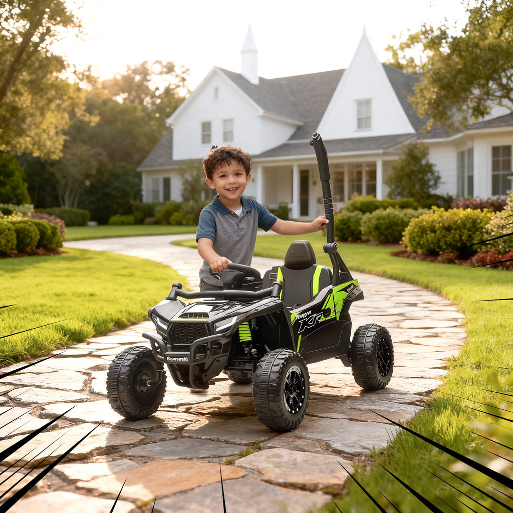 Voiture électrique enfant UTV KAWASAKI TERYX KRX 1000 12 V à 2 moteurs 25 W télécommande 2,4 Ghz 100 x 64 x 56 cm noir-8