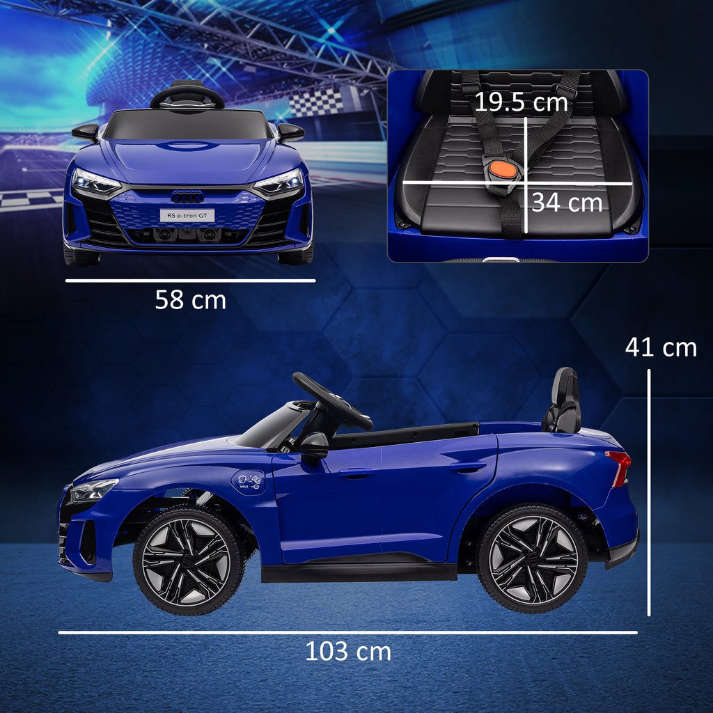 Voiture véhicule électrique enfant 12 V - télécommande parentale - effets sonores, lumineux - Audi RS E-tron GT bleu-2