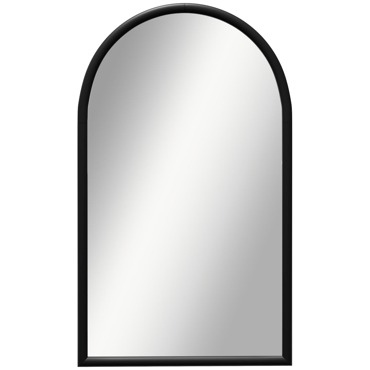 Miroir mural arche, 110 x 65 cm Cadre en bois, Miroir arqué pour le salon, la chambre, l'entrée, noir-0