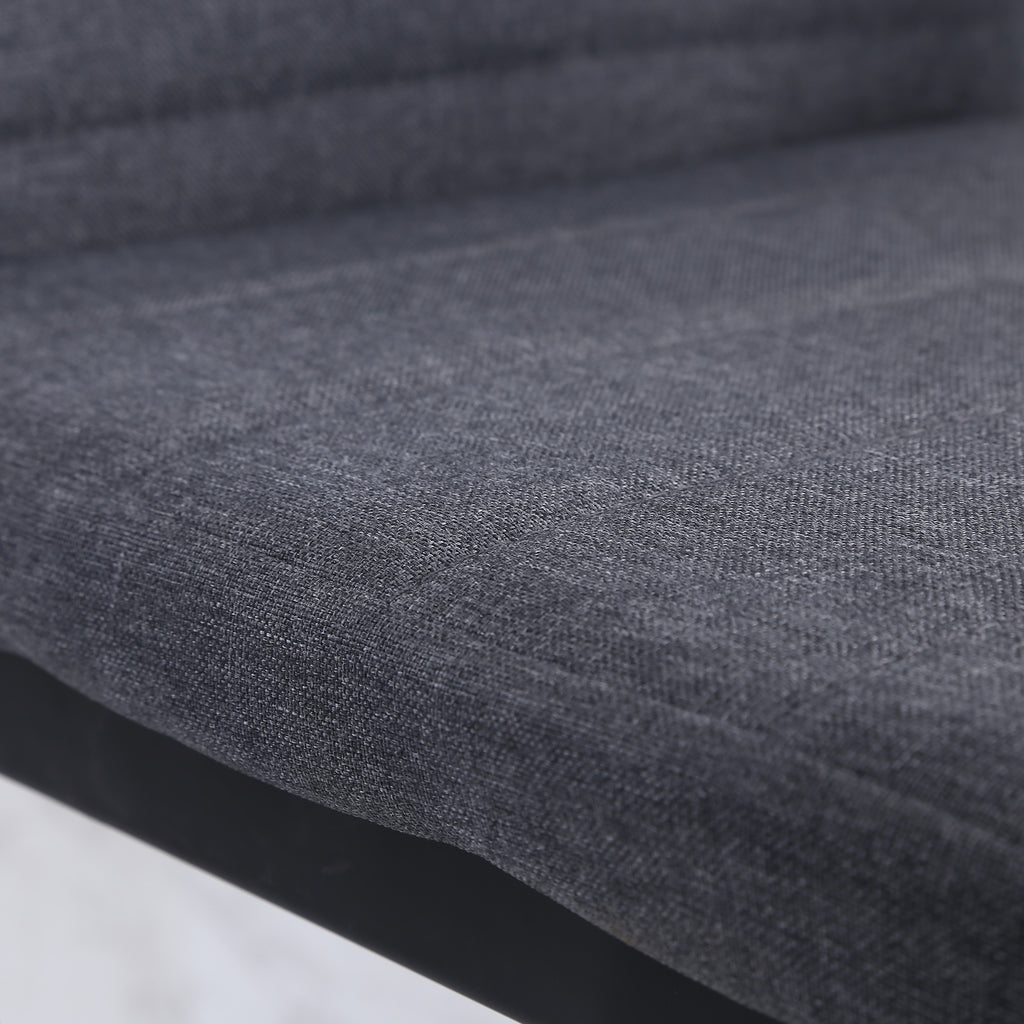 Lot de 4 chaises de salle à manger chaises de cuisine avec dossier haut pieds en métal et tissu en lin 41x50x97cm gris-7