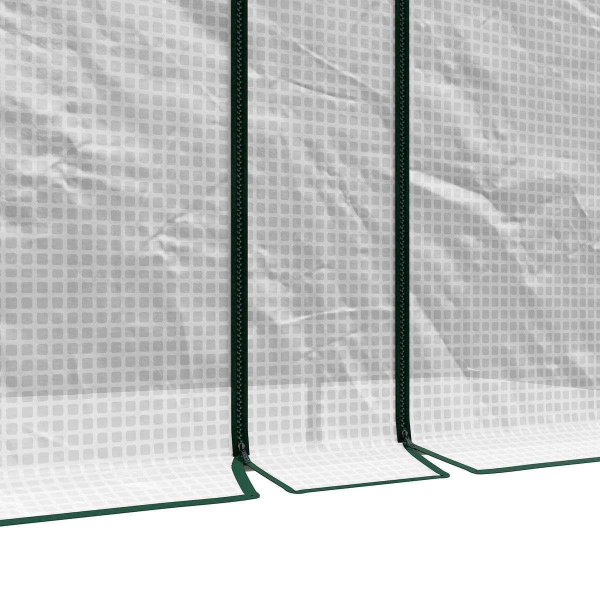 Serre de jardin 2 m² dim. 2L x 1l x 1,78H m 2 Portes zippées enroulables Acier PE Haute densité 140 g/m² Anti-UV blanc-8