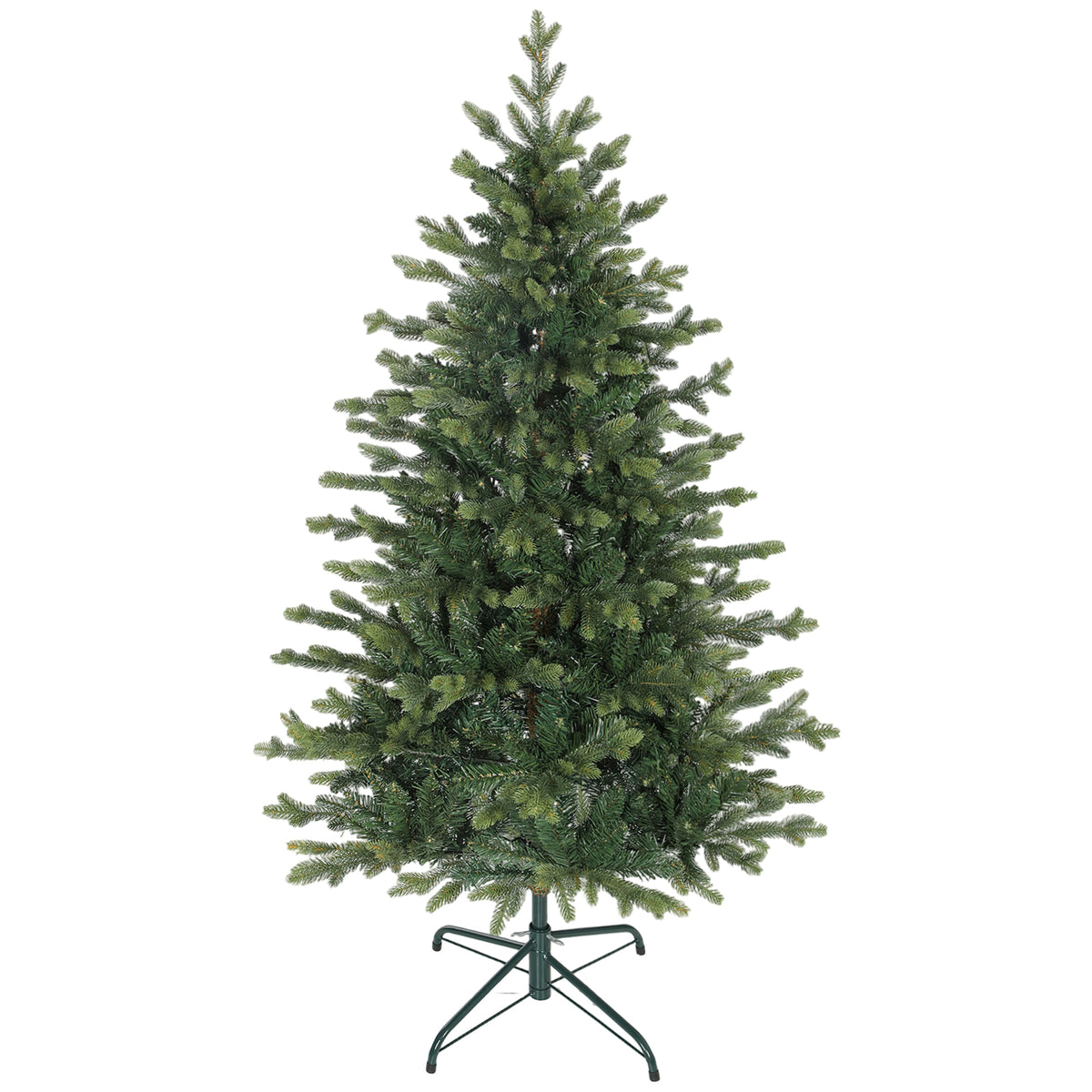Sapin de Noël artificiel 150 cm, arbre de Noël réaliste avec 1202 pointes de branche articulée, support en métal, vert-0