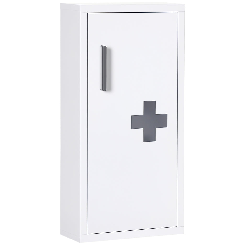 Armoire à pharmacie murale 2 étagères 3 niveaux avec porte aimantée métal 30 x 12 x 60 cm blanc-0