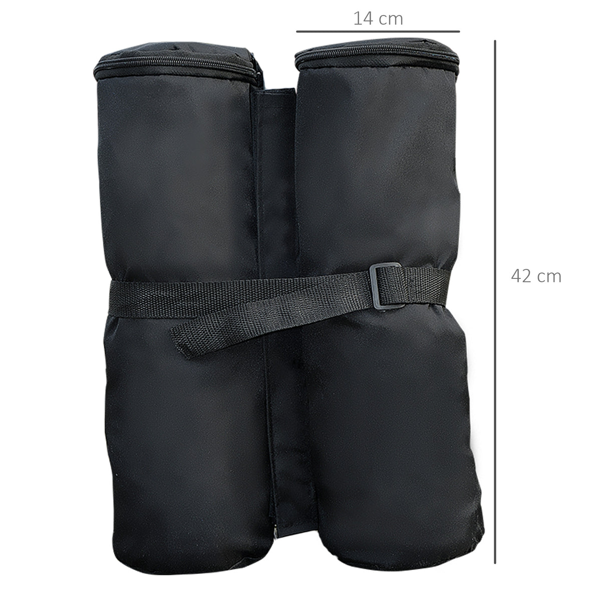 Lot 4 sacs de lestage de fixation pour tonnelle parasol pavillon, poids de lestage de pavillon, volume max. 15 kg, noir-2