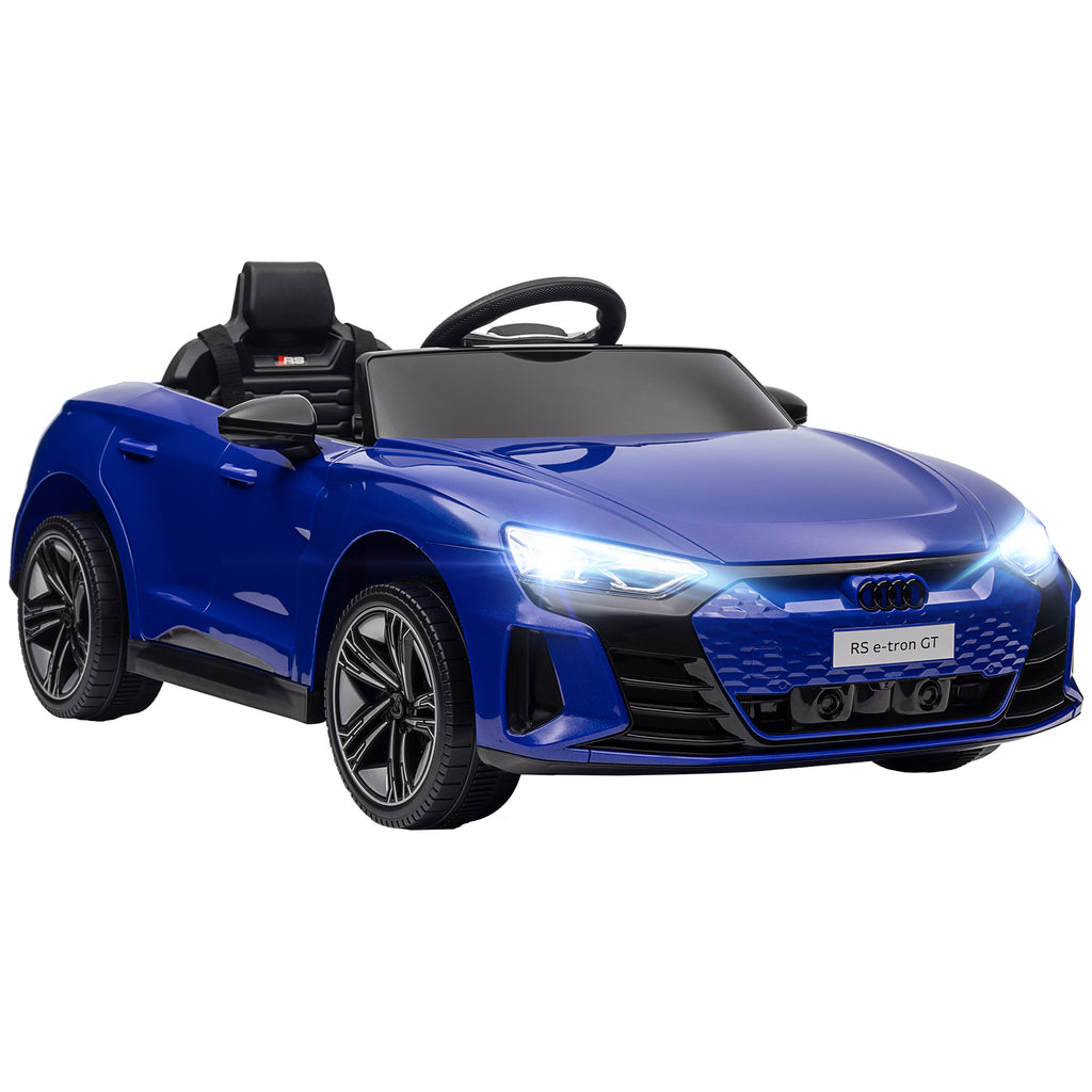 Voiture véhicule électrique enfant 12 V - télécommande parentale - effets sonores, lumineux - Audi RS E-tron GT bleu-0