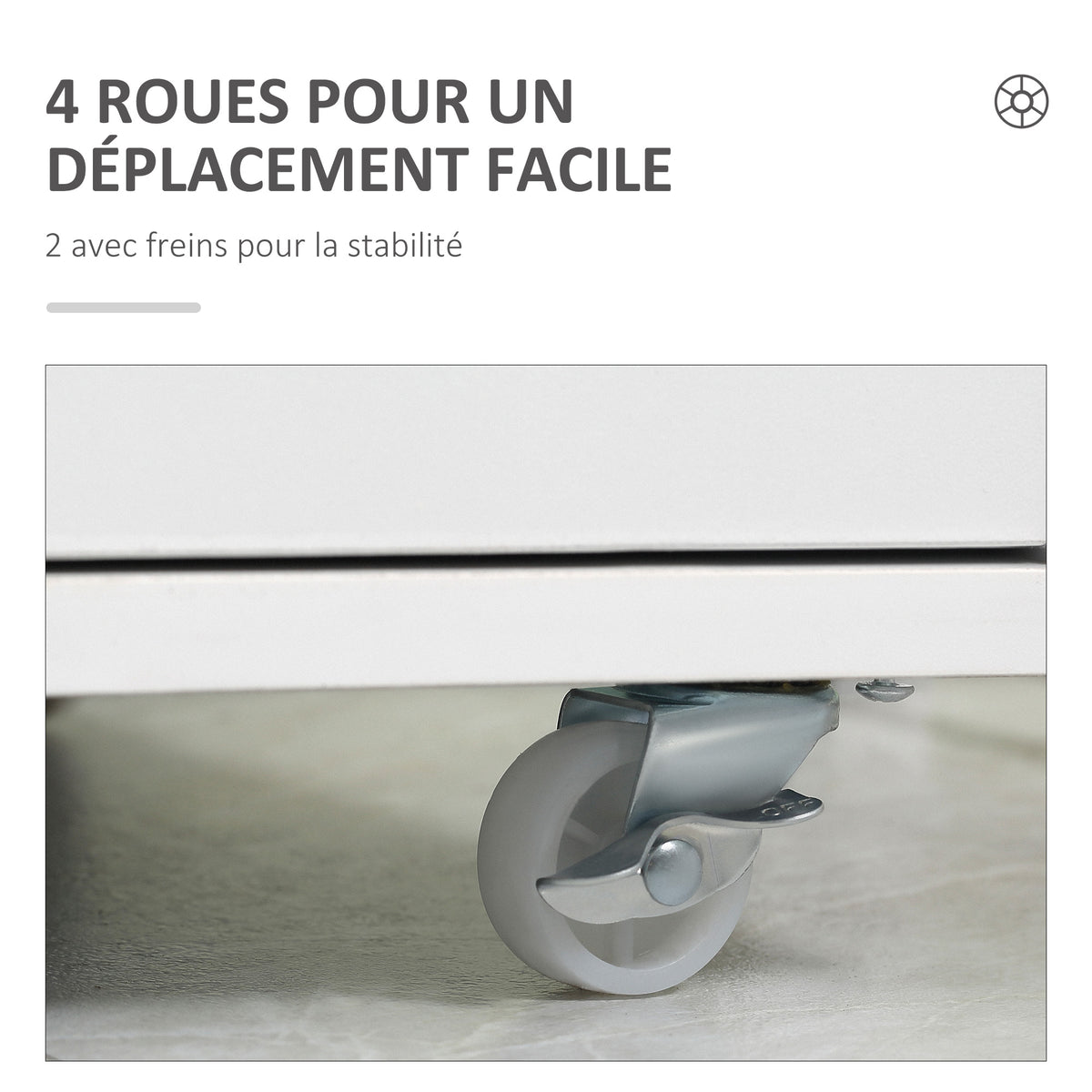 Caisson de bureau à roulette meuble rangement bureau avec 7 tiroirs organisateur pour documents, format A4 ou lettres-5