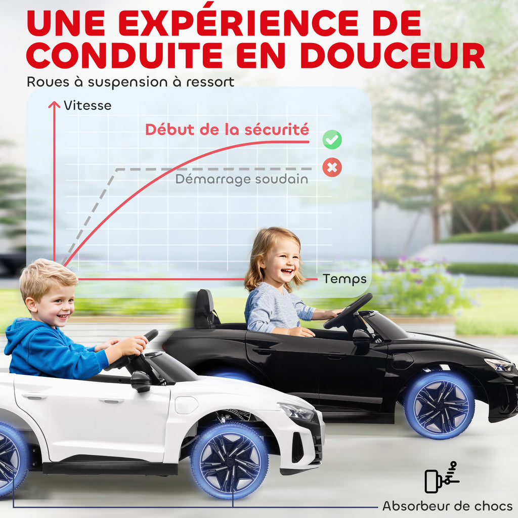 Voiture électrique enfant 12 V - véhicule électrique avec télécommande parentale fournie - V. Max. 5 Km/h - effets sonores, lumineux - Audi RS E-tron GT noir-6